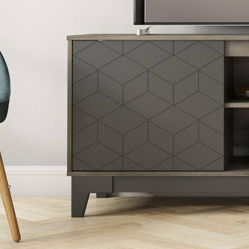 Hexagon TV Stand for TVs up to 72" Charcoal Gray - Nexera