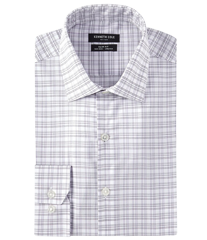 Kenneth Cole New York Non-Iron Slim Fit Spread Collar Tek Fit Solid Dress Shirt