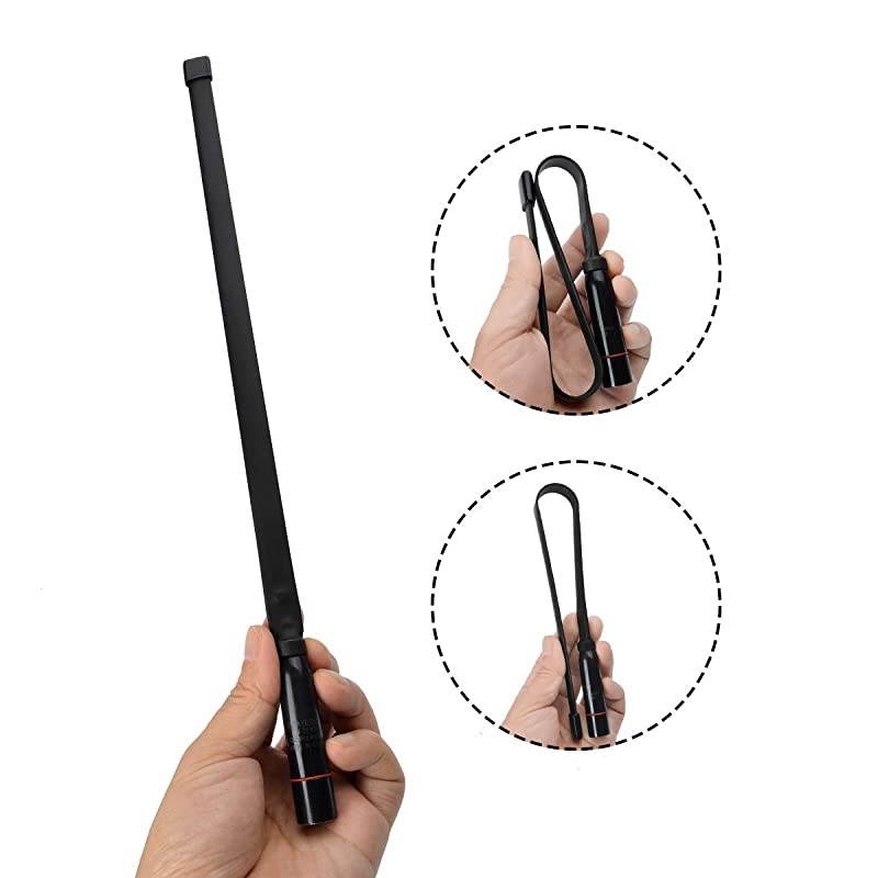 Dual Band SMAMale Radio Antenna 144430MHz Foldable Tactical Antenna 153inch for Yaesu Wouxun TYT MD380 Two Way Radio