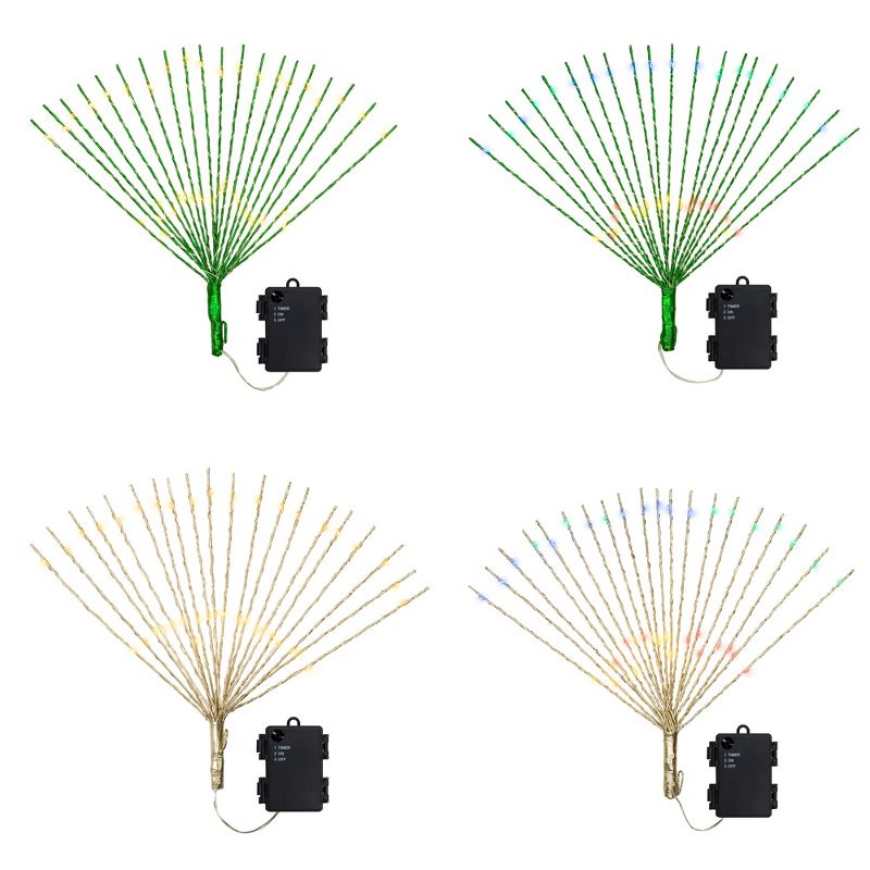 Mr. Christmas Indoor/Outdoor LED Lit Starburst Christmas Light Picks Assorted Colors - 12" - set of 4