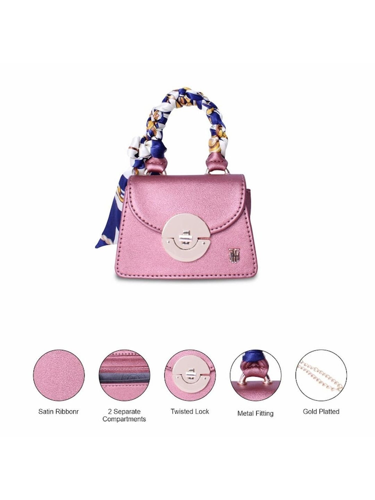 THE HOLISTIK Vibrance Deep Pink Solid Small Handbag