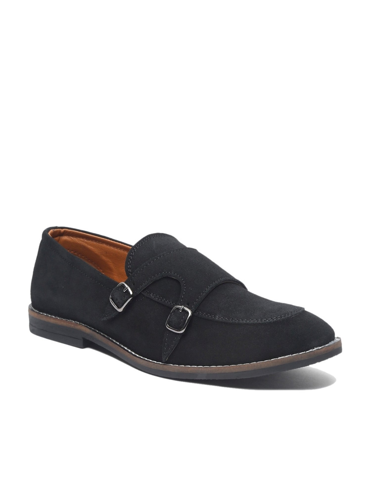 Teakwood Leathers Men's Black Monk Shoes