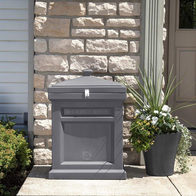 Step2 592199 Deluxe Outdoor Mail Package Delivery Box Container, Manor Gray