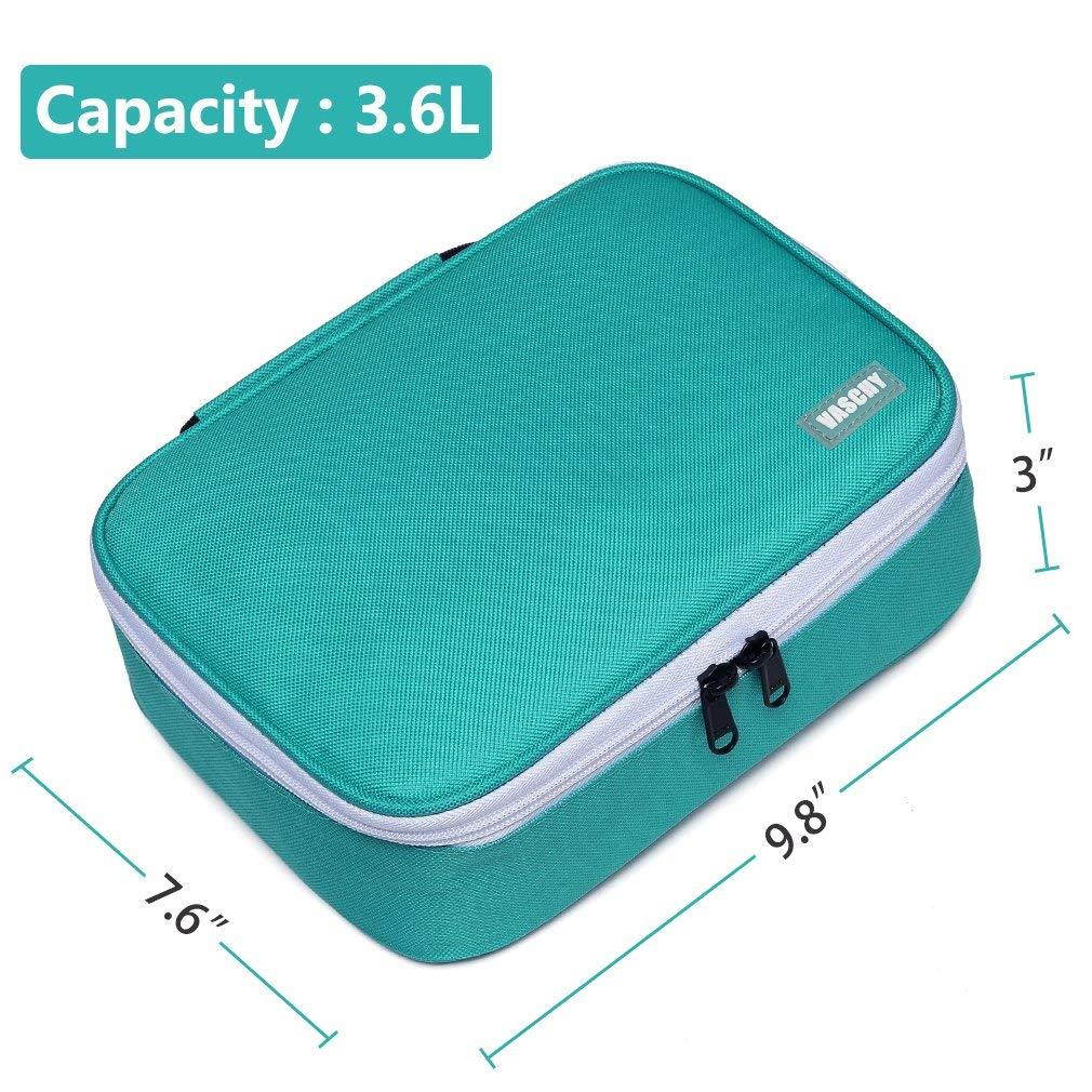 Large Pencil Case,VASCHY Art Color Pencils Pouch with 3 Detachable Layers Multiple Zip Pockets for School Office Stationary Organization Turq