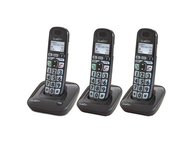 Clarity D703 and (2) D703HS Moderate Hearing Loss Cordless Phone