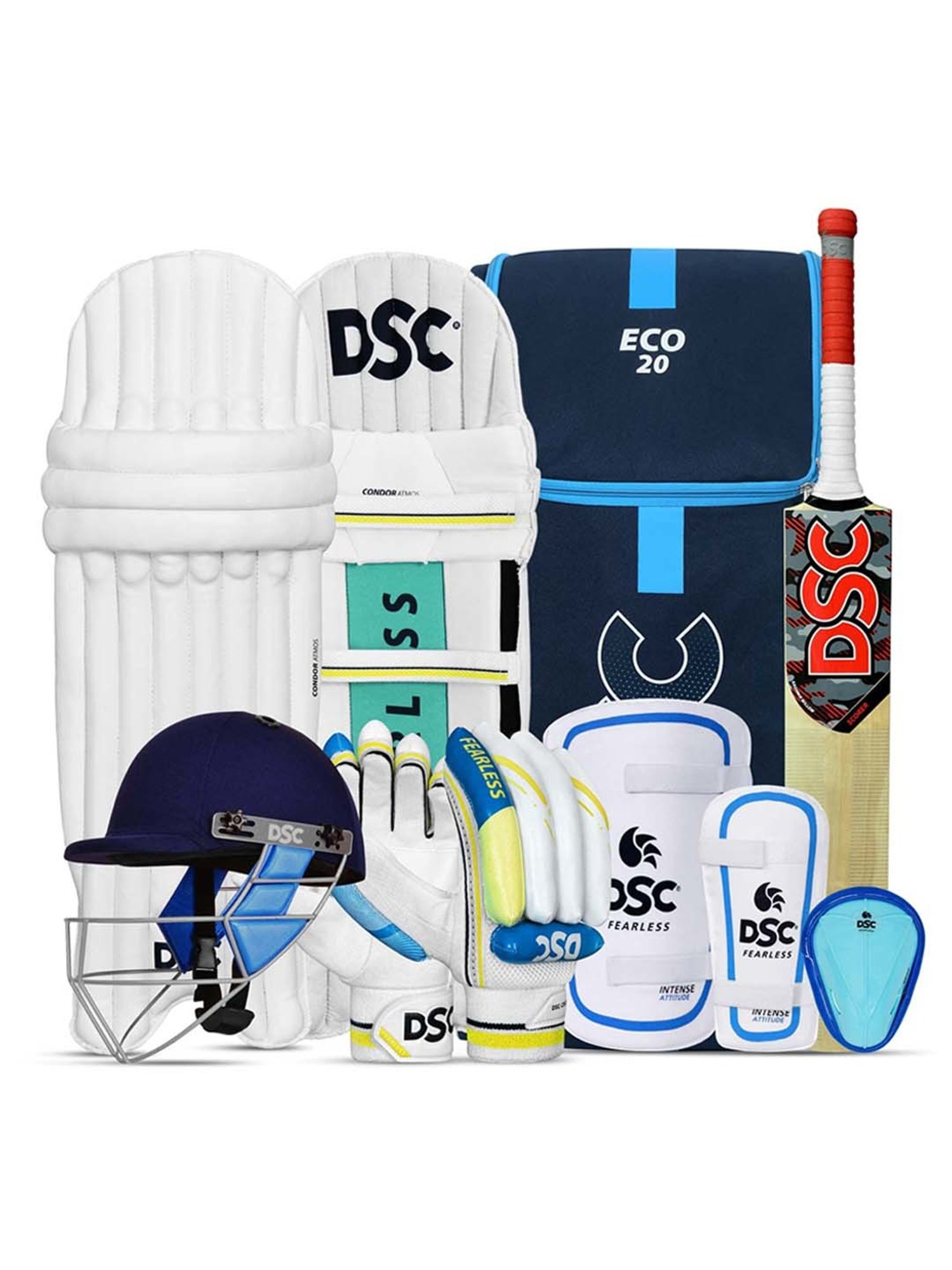 DSC Scorer Kashmir Willow Complete Cricket Kit With Helmet Size - Mens