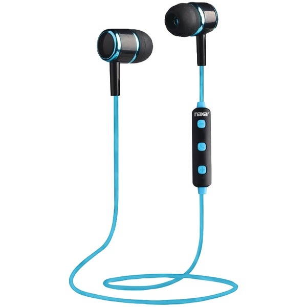 Naxa Ne-950 Black/Blue Bluetooth Isolation Earbuds With Microphone & Remote (Blue)