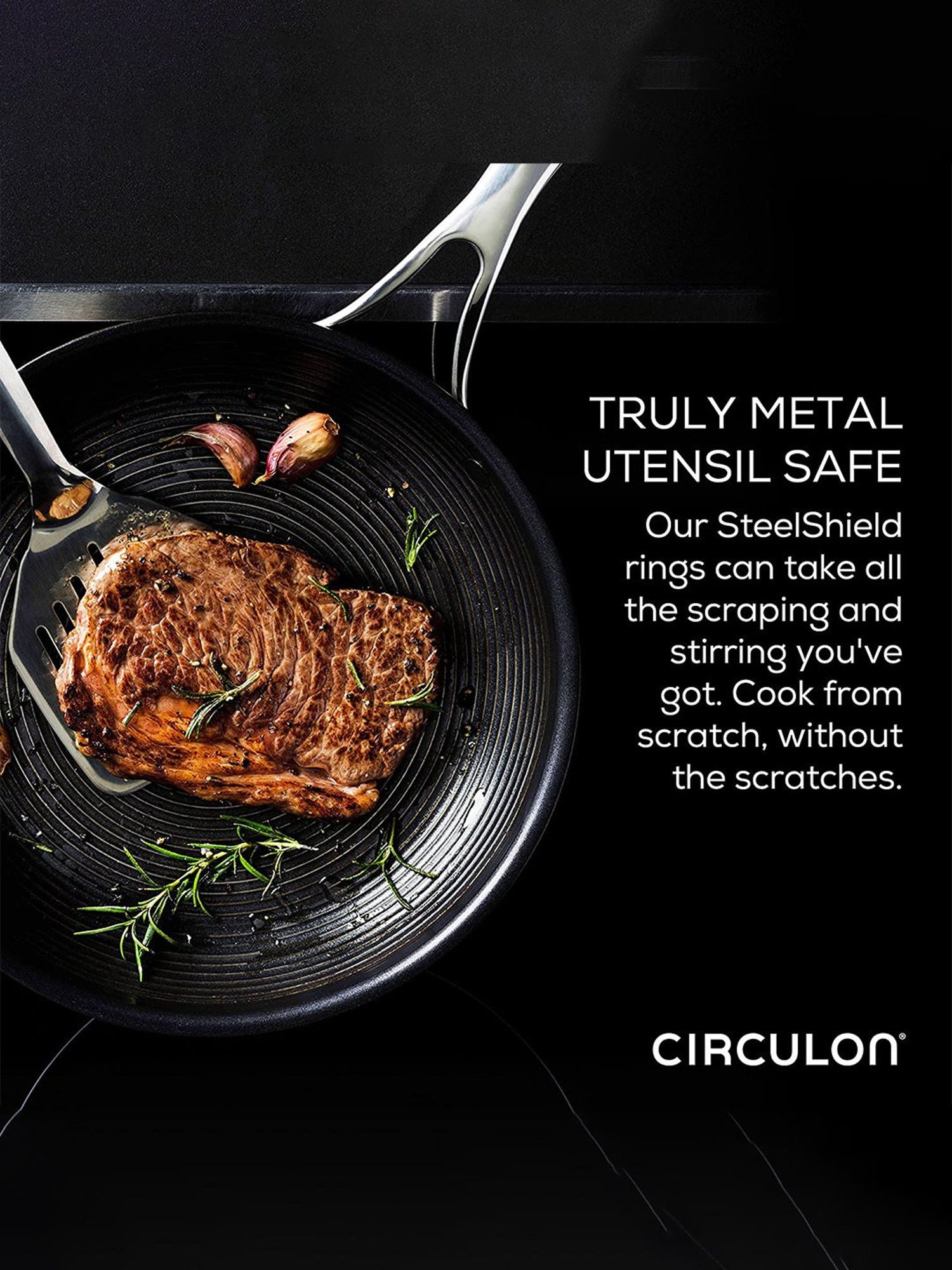 Circulon Silver Stainless Steel Non-Stick Frying Pan 25cm (1.76 L)