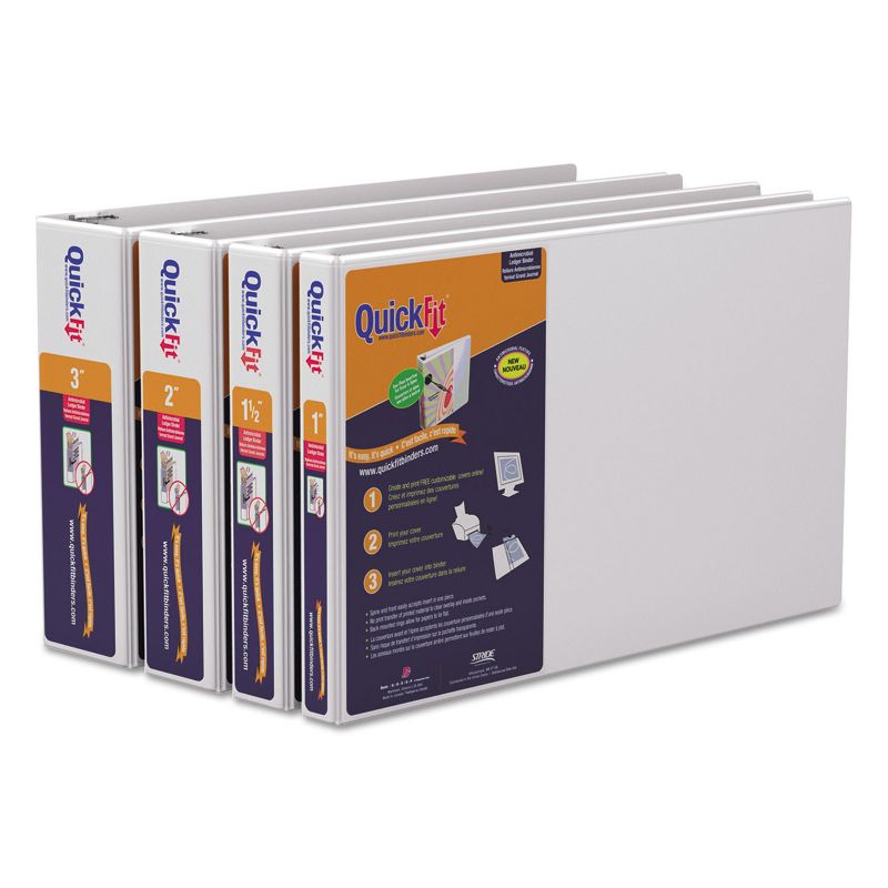 Stride QuickFit Ledger D-Ring View Binder 2" Capacity 11 x 17 White 94030