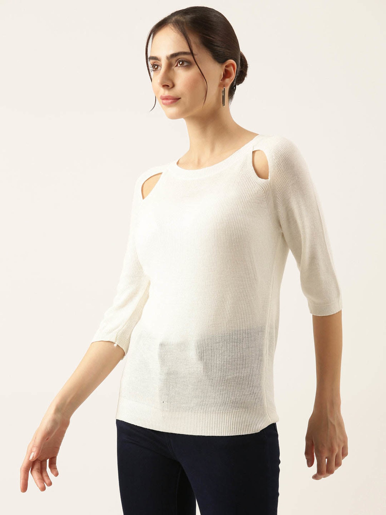 SHOWOFF Off White Regular Fit Top