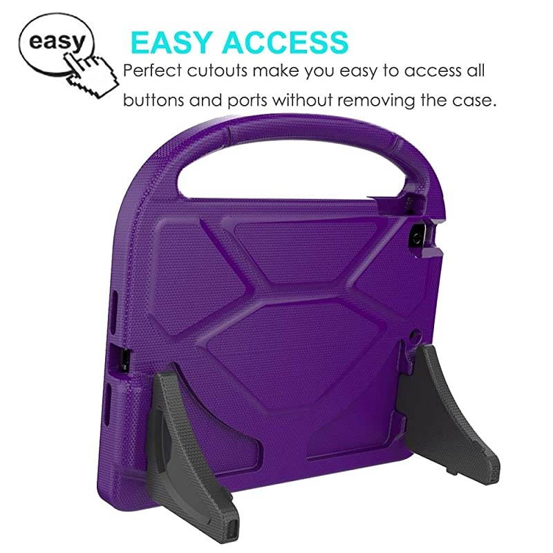 iPad 97 2018 2017 Air 12 Pro 97 Case for Kids  Durable Shockproof Protective Handle Bumper Stand Cover with Screen Protector for iPad 97 inch 5th6th Generation Purple