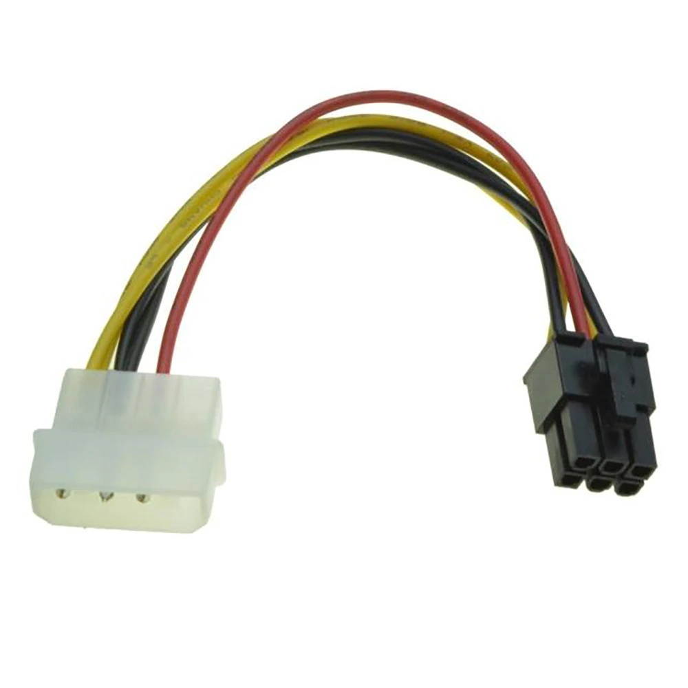 4 Pin Molex to 6 Pin PCI-Express PCIE Video Card Power Converter Adapter Cable 6.14