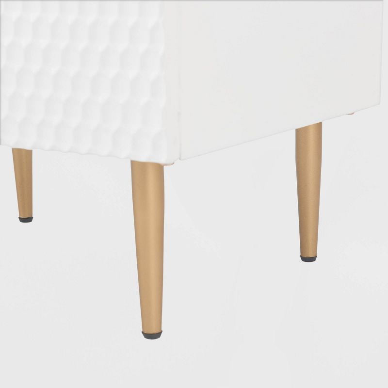 Jolie 2 Drawer Side Table White - Adore Decor