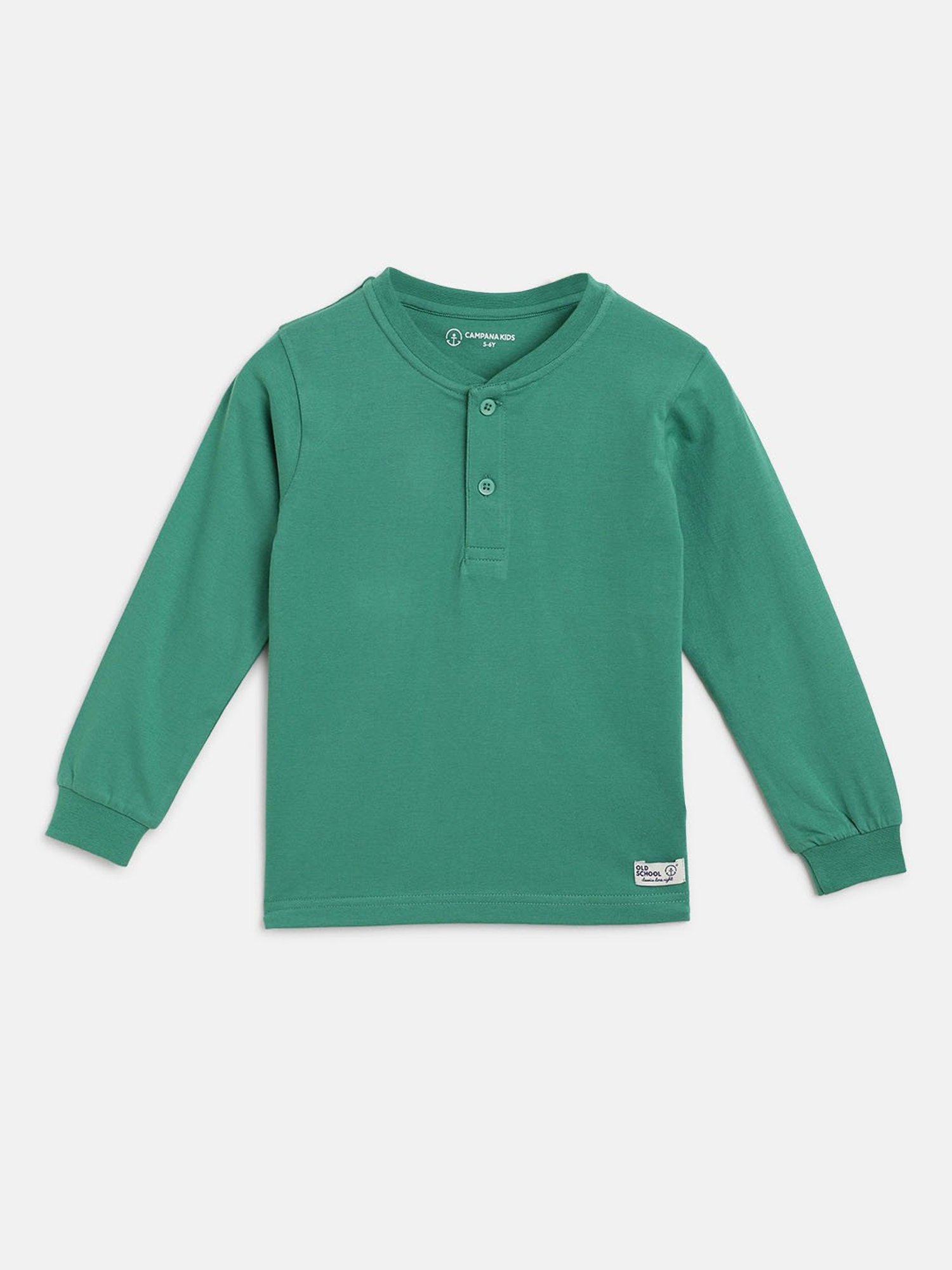 Campana Green Solid  Full Sleeves T-Shirt