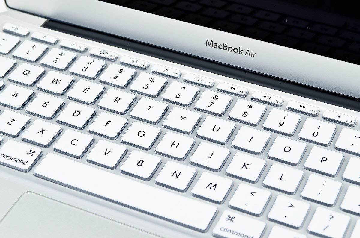 Kuzy AIR 11-inch Keyboard Cover for MacBook Air 11.6" Models: A1465 & A1370 Silicone Skin - WHITE