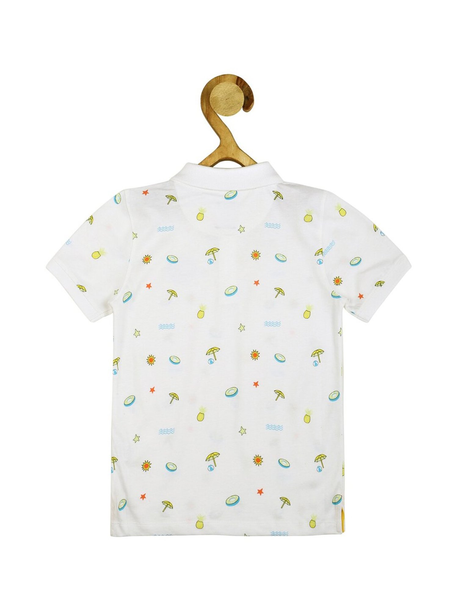 Allen Solly Junior Yellow Logo Print Polo T-Shirt