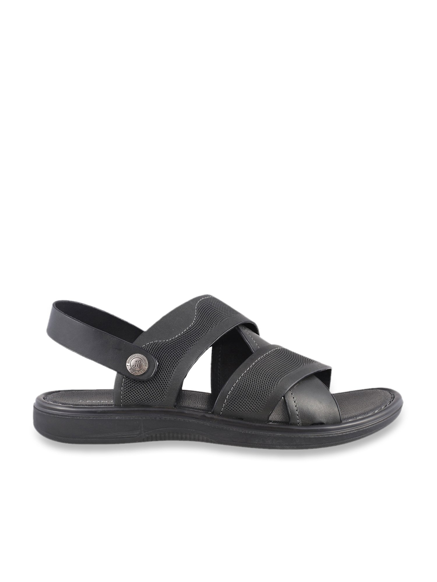 J. Fontini by Mochi Men's Black Back Strap Sandals