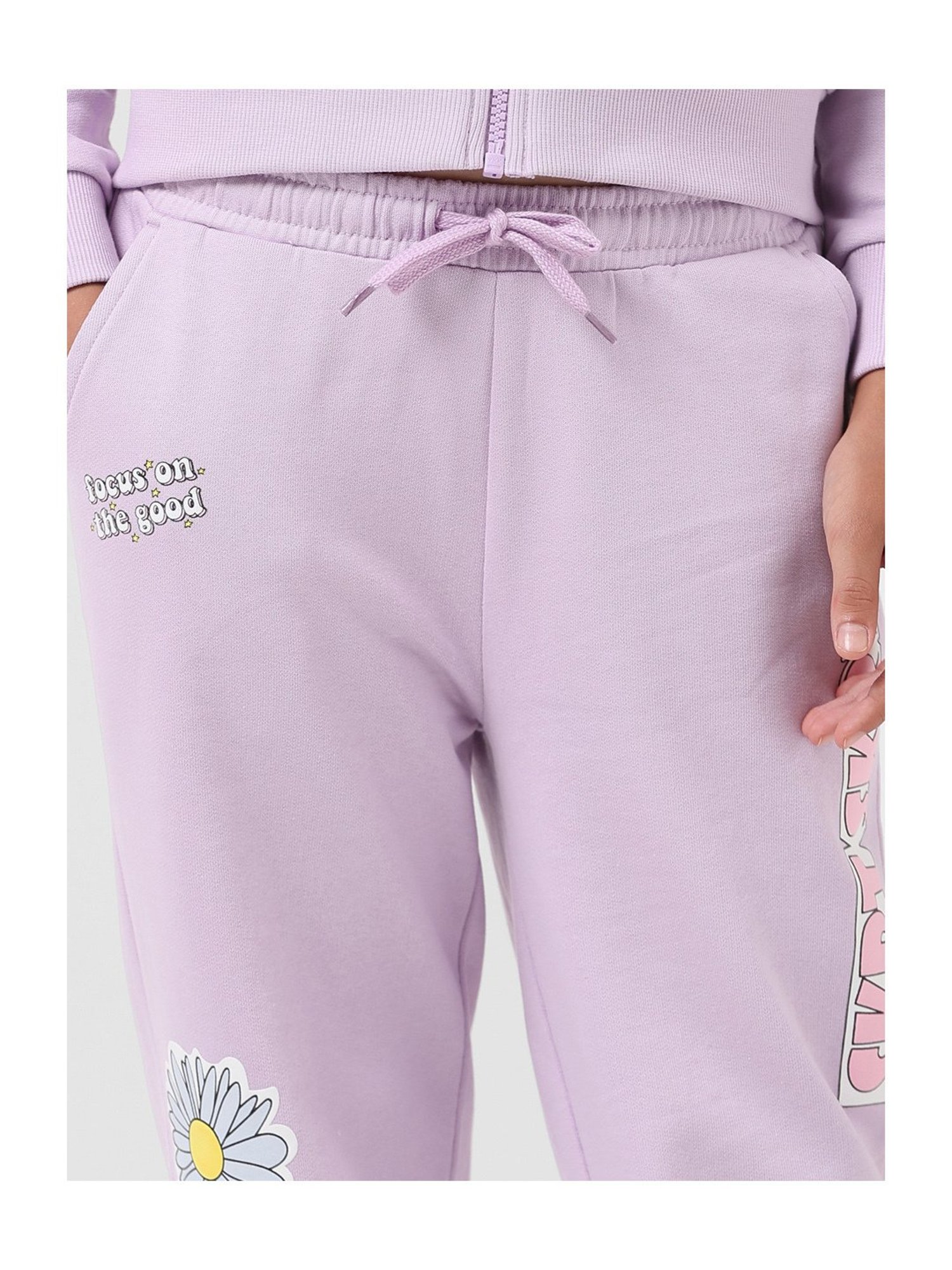 METTLE Girls Navy Solid Joggers