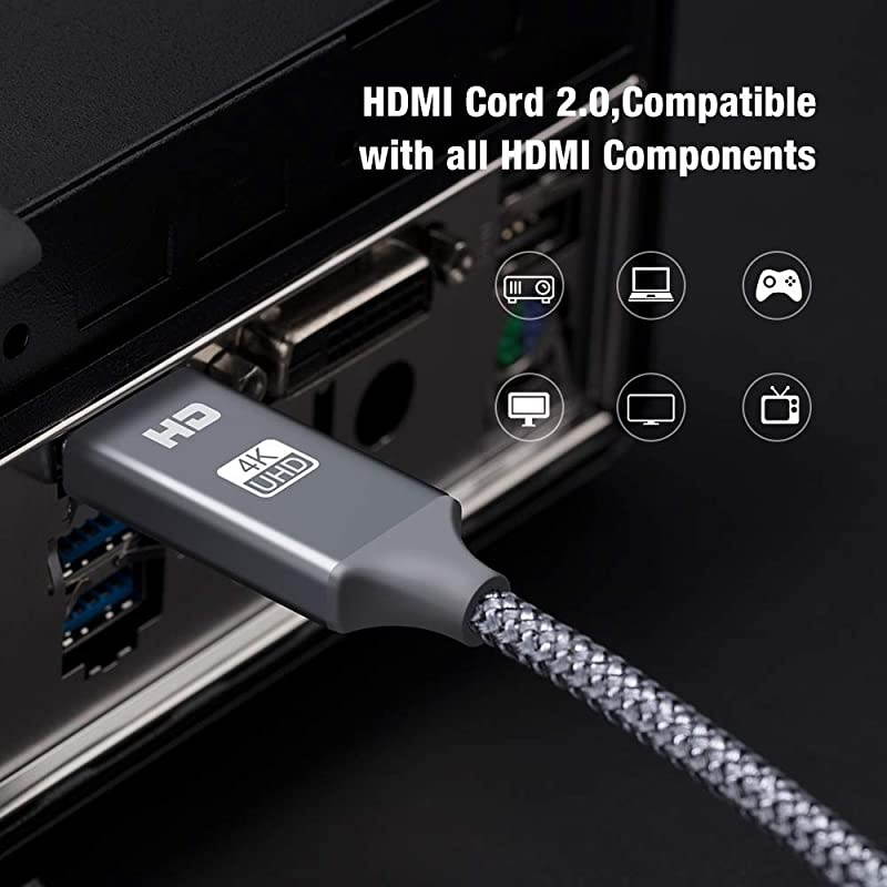 VGA Cable, VGA to VGA Cable 3ft Nylon Braided Reinforced Aluminum Shell 24k Gold-Plated Support 1080P Full HD with 15 pin VGA Port Compatible for Projector,Monitor or Any VGA Devices
