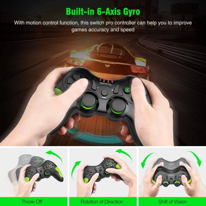 BEBONCOOL Wireless Pro Controller for Switch, Wireless Controller for Switch Pro Controller with Dual Shock, Motion Control Compatible with Switch/Switch Lite