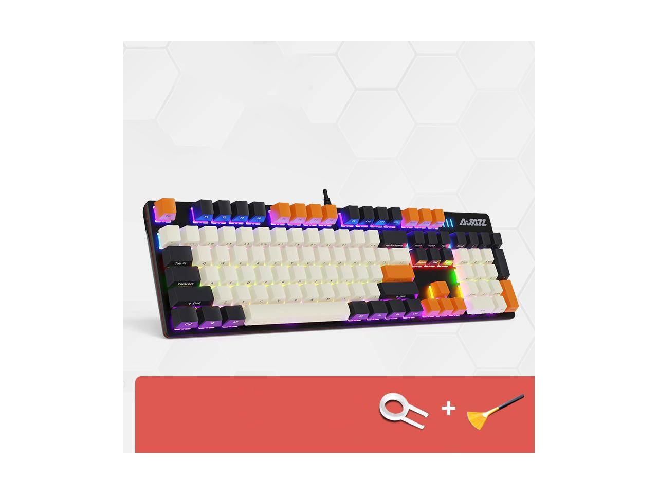 A-jazz Robo Cop Pro Version N-key Rollover Ergonomic Design,Cool Exterior USB Wired  Mechanical Gaming Keyboard , PBT Keycaps-Pencil Blue