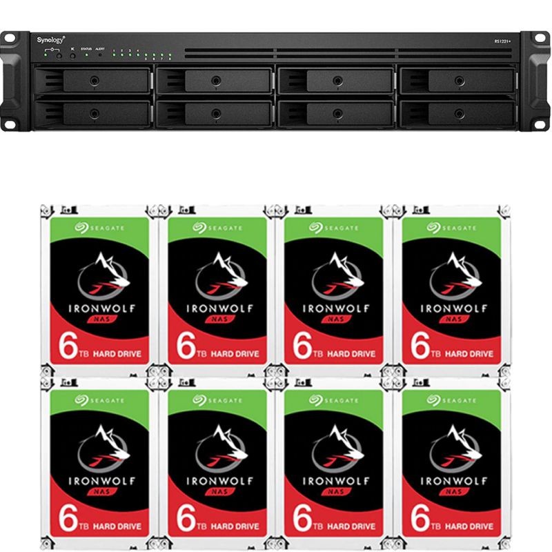 Synology RS1221+ RackStation with 32GB RAM and 96TB (8 x 12TB) of Seagate Ironwolf NAS Drives Fully Assembled and Tested By CustomTechSales