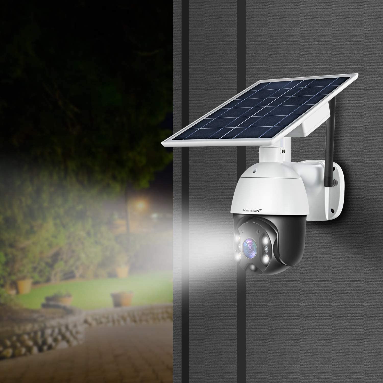 4G Outdoor PTZ Security Camera with Solar Panel 1080P Waterproof Wireless IP Dome Cam Pan/Title Camera Night Vision PIR Motion Detection Two-Way Audio Cloud/SD Card Storage