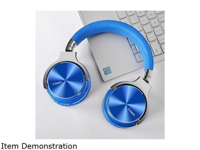 COWIN E7 Pro [2018 Upgraded] Active Noise Cancelling Headphones Bluetooth Headphones with Mic Hi-Fi Deep Bass Wireless Headphones Over Ear 30H Playtime Travel Work TV Computer Cellphone - Blue