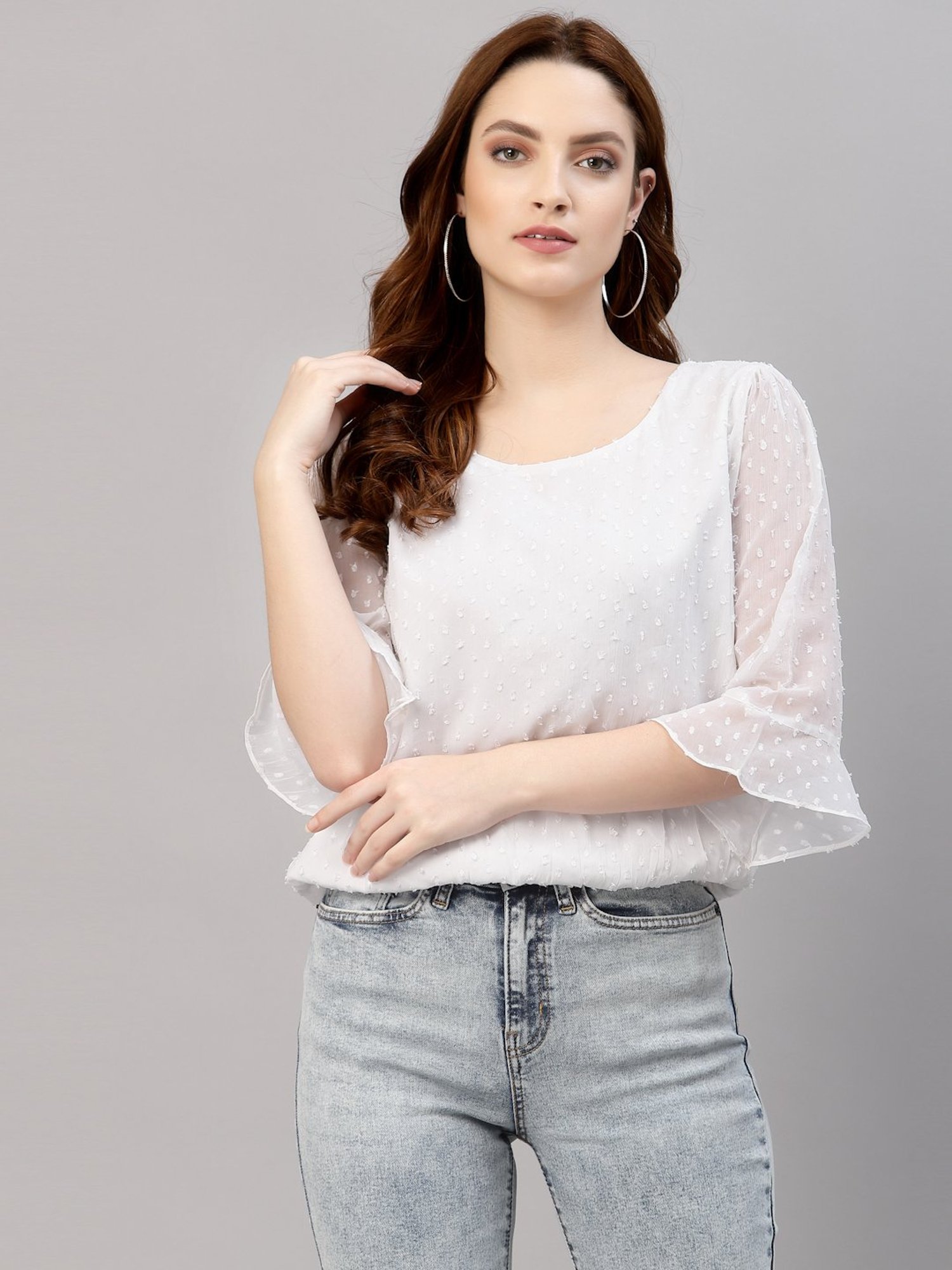 NEUDIS White Textured Top