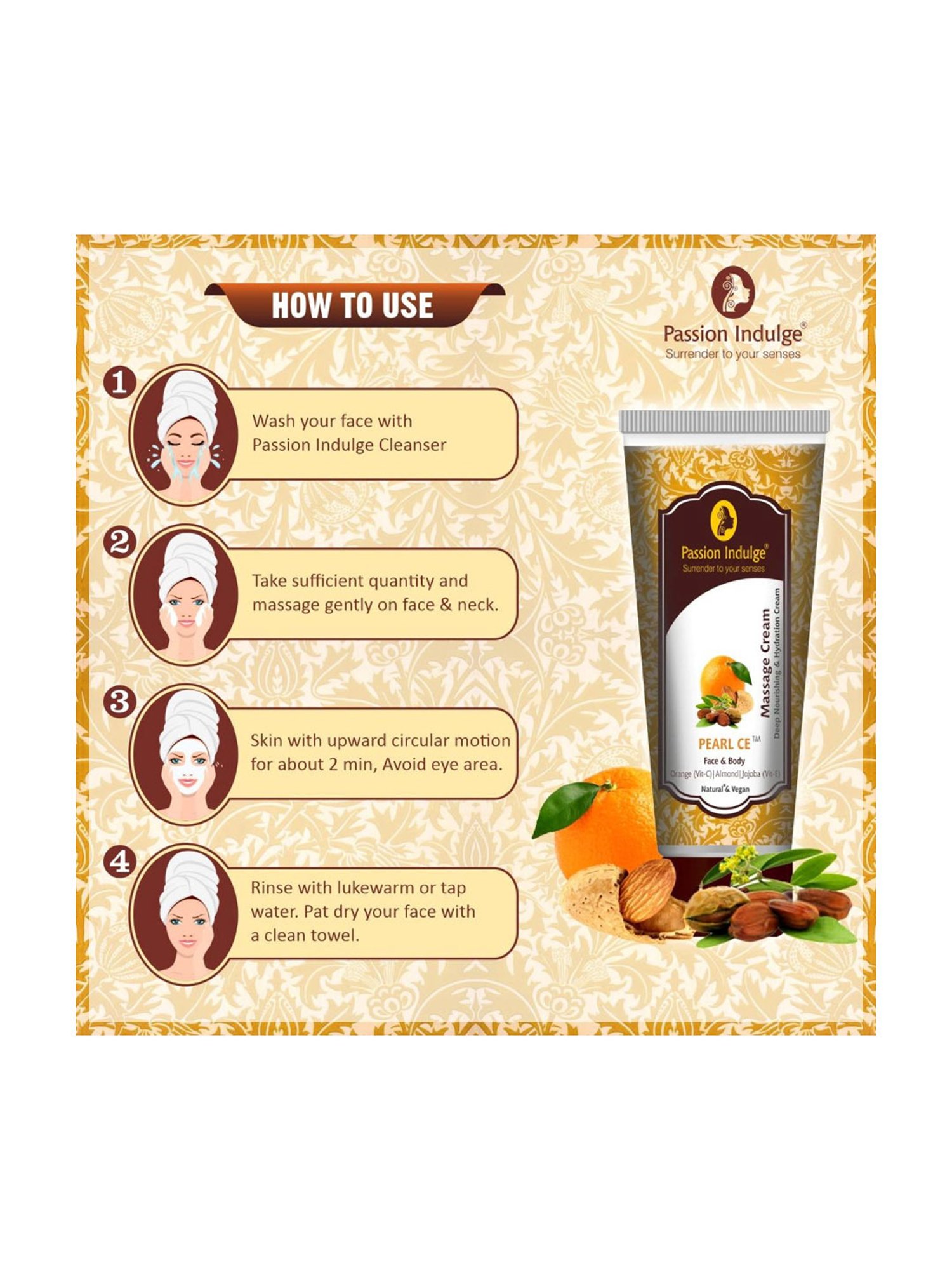 Passion Indulge Pearl-CE Face and Body Cream with Vitamin C and E - 100 ml