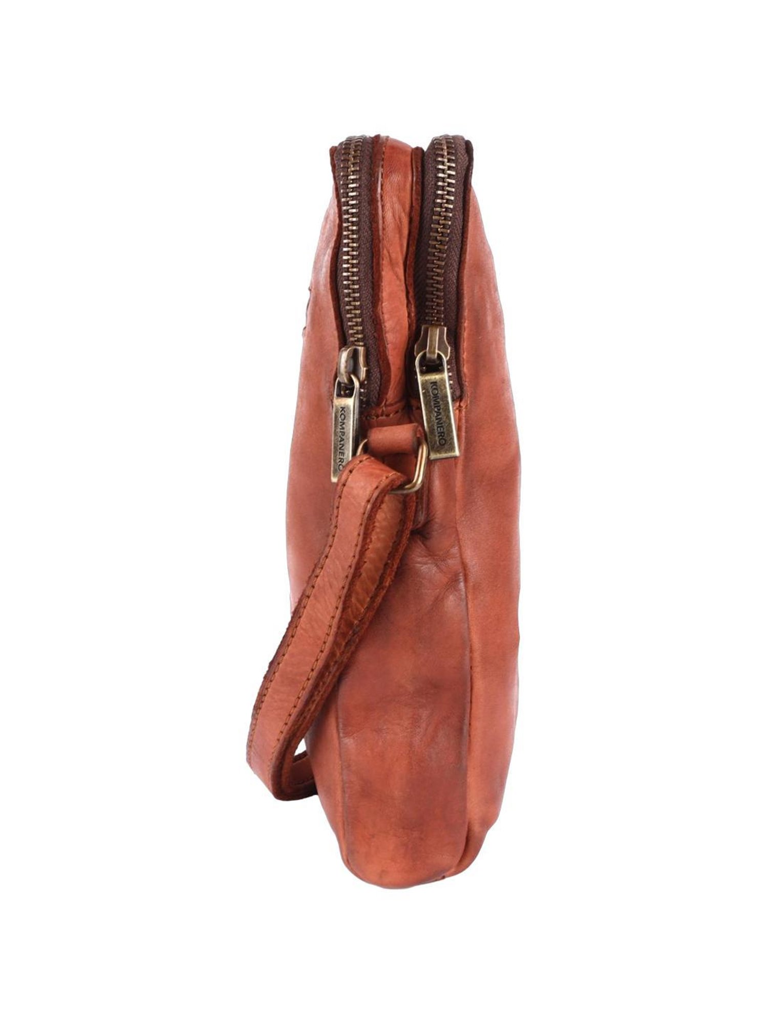 HiLEDER Brown Textured Small Leather 12 inch Cross Body Bag