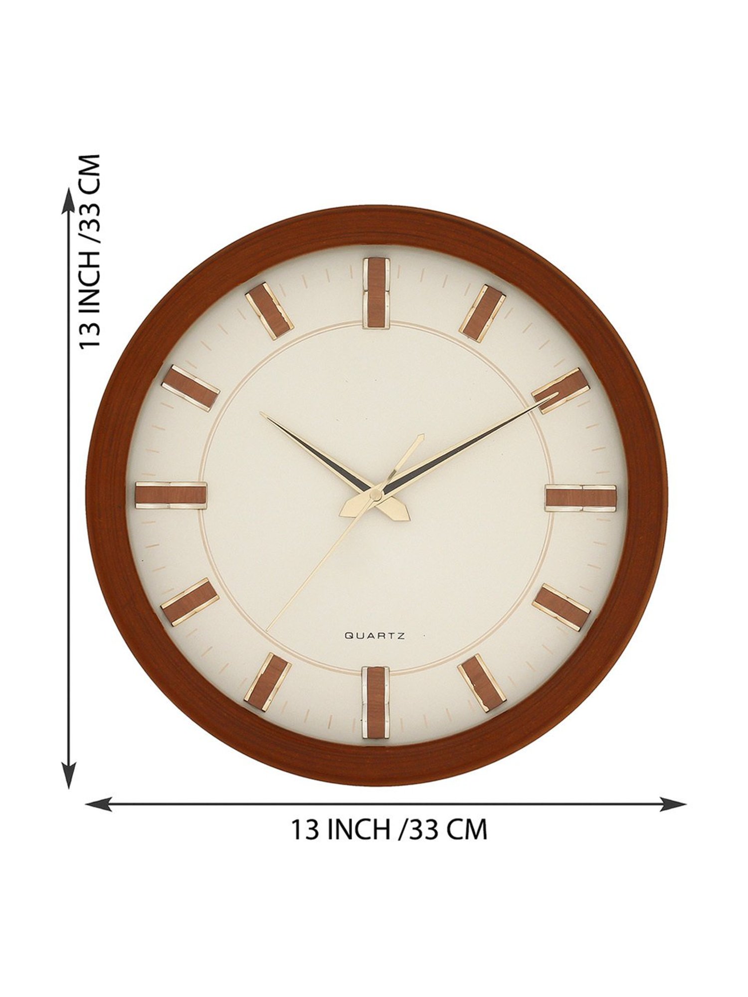 CHRONIKLE Classic Round Brown Wood Wall Clock