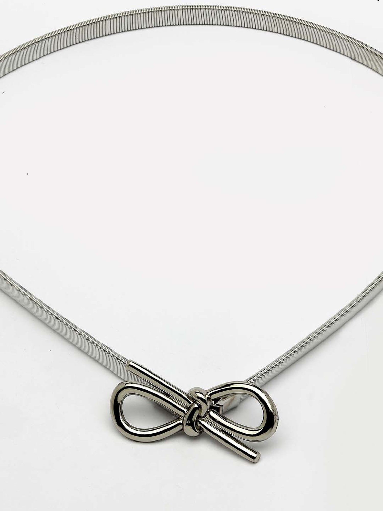 NVR Circular Silver Plated Stretchable Metal Belt for Women