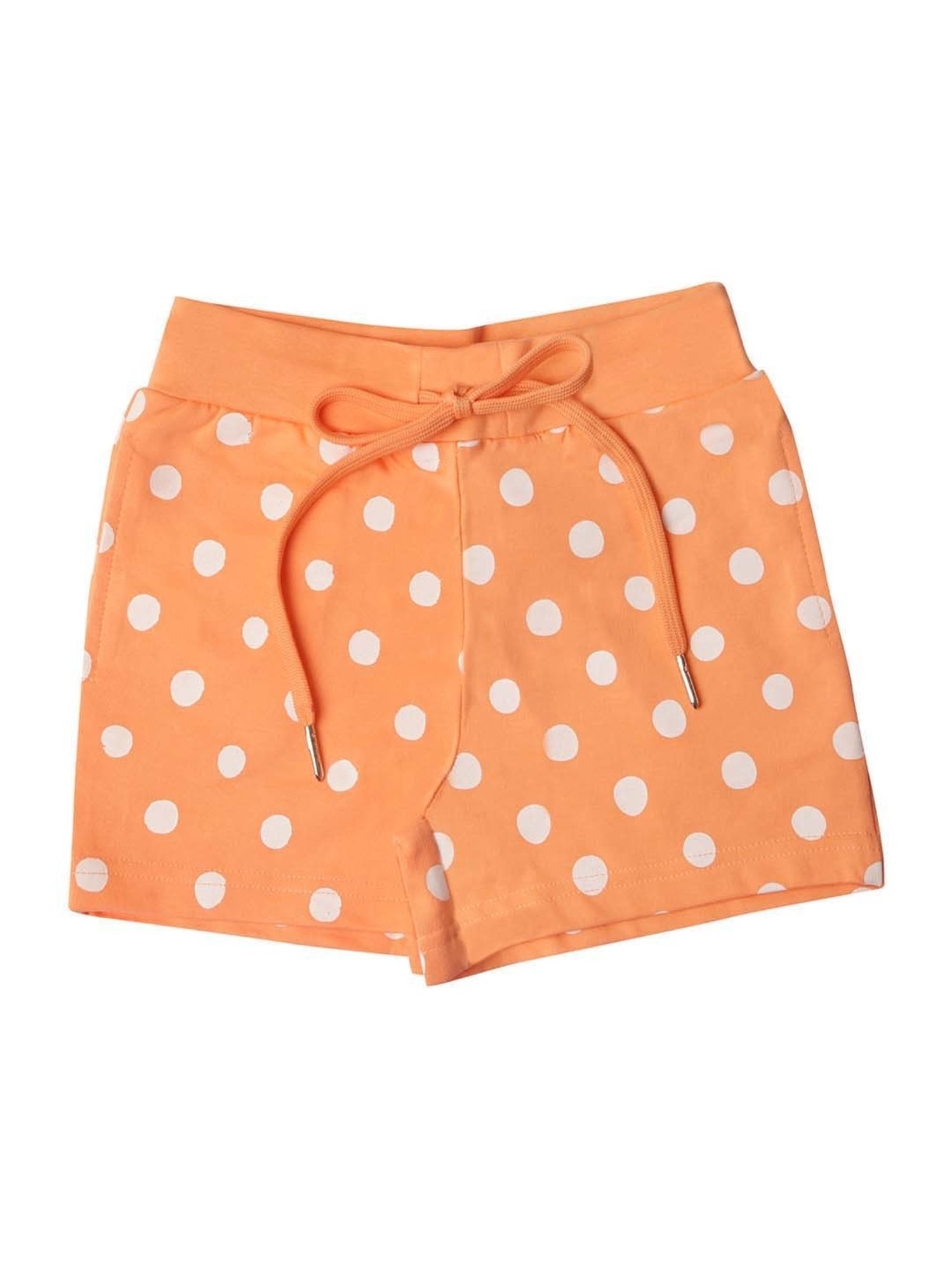Tiny Girl Peach Cotton Printed Shorts