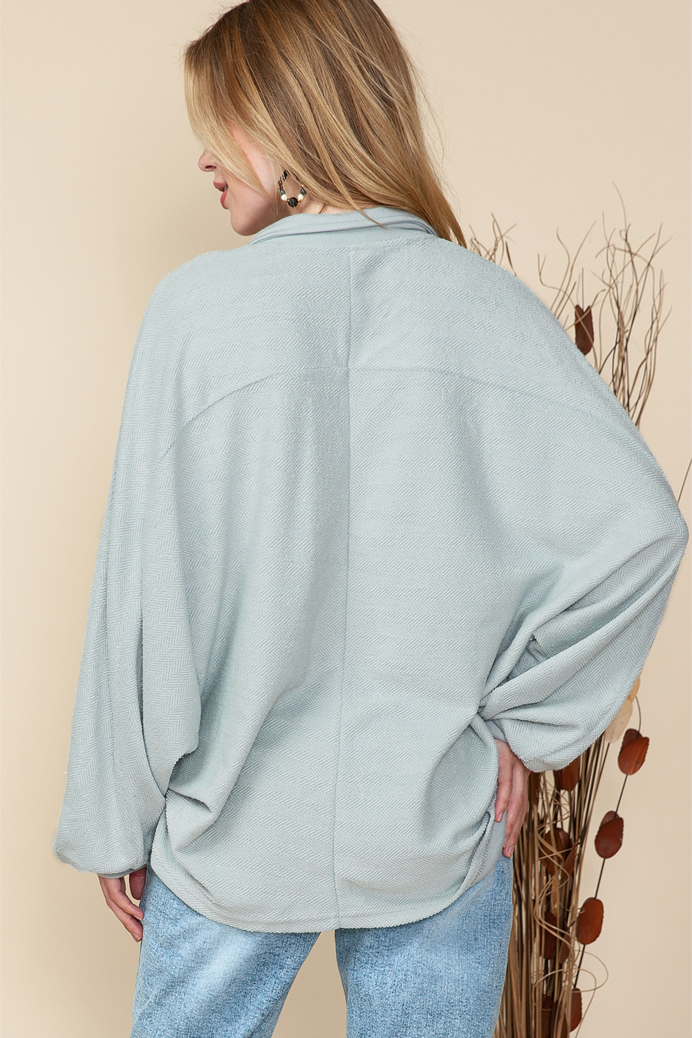 Pink Sequins Candy Cane Round Neck Sweatshirt