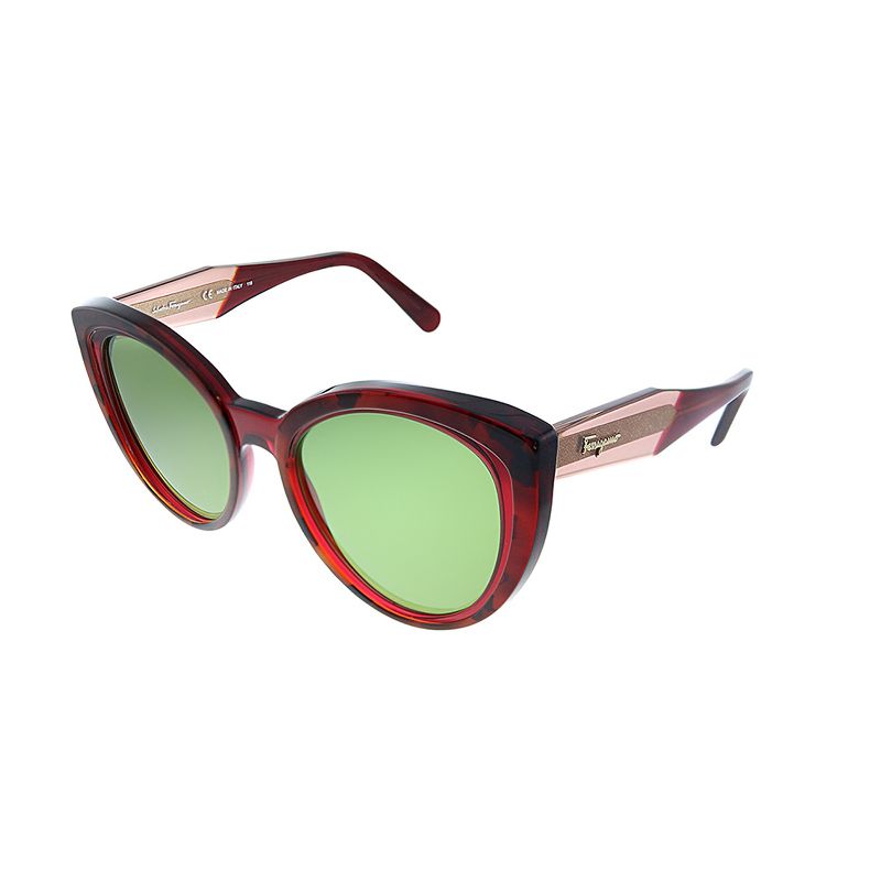 Salvatore Ferragamo SF 891S 289 Womens Cat-Eye Sunglasses Transparent Red 53mm