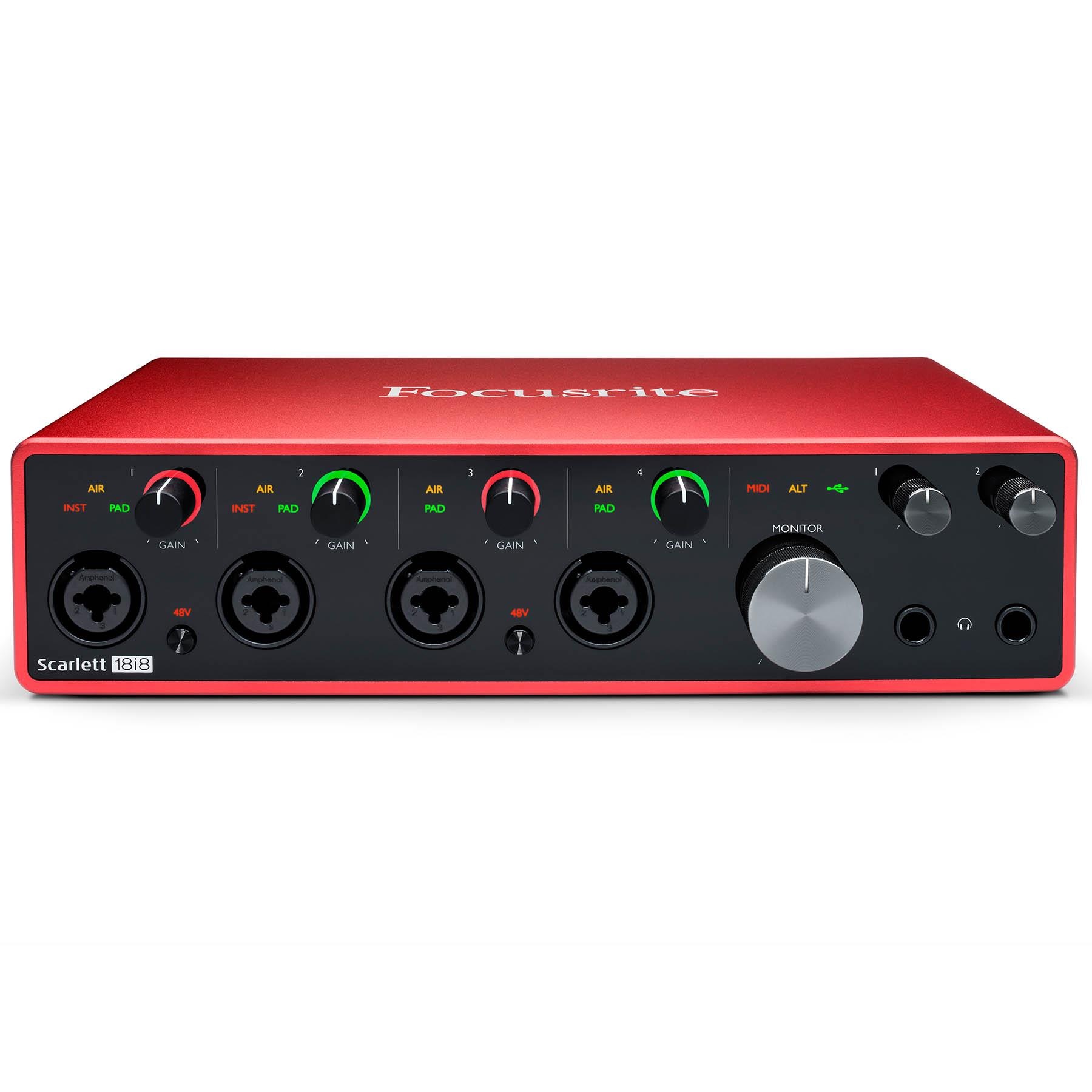 Focusrite Scarlett 18i8 3rd Gen Bundle with 4 20-Foot XLR & 1 Optical Cables