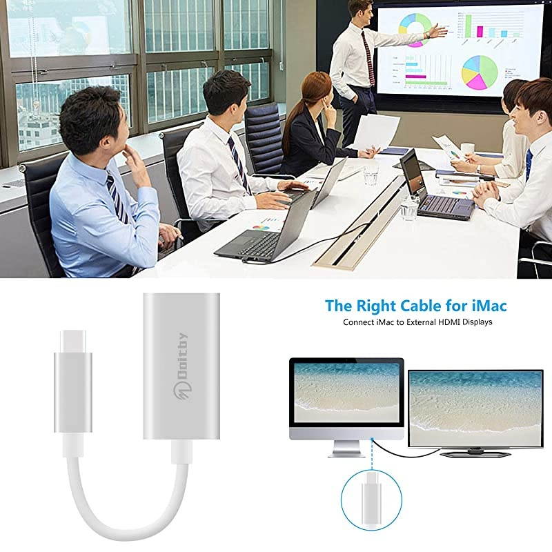 USB C to HDMI Adapter Type C to HDMI Adapter Compatible with MacBook ProiMacMac MiniMacBook AiriPad ProDELL XPSSurface Book 2Samsung S9S8S10 and More Thunderbolt 3 CompatibleSilver