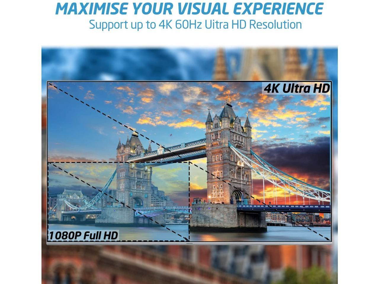 SA Ultra High Speed hdmi cable 6ft 4k HDMI cables support Ethernet ,3D,4K,18gbps and Audio Return (ARC)CL3 function and with 24k golden plated connector - Full Hd [Latest Version] - OEM