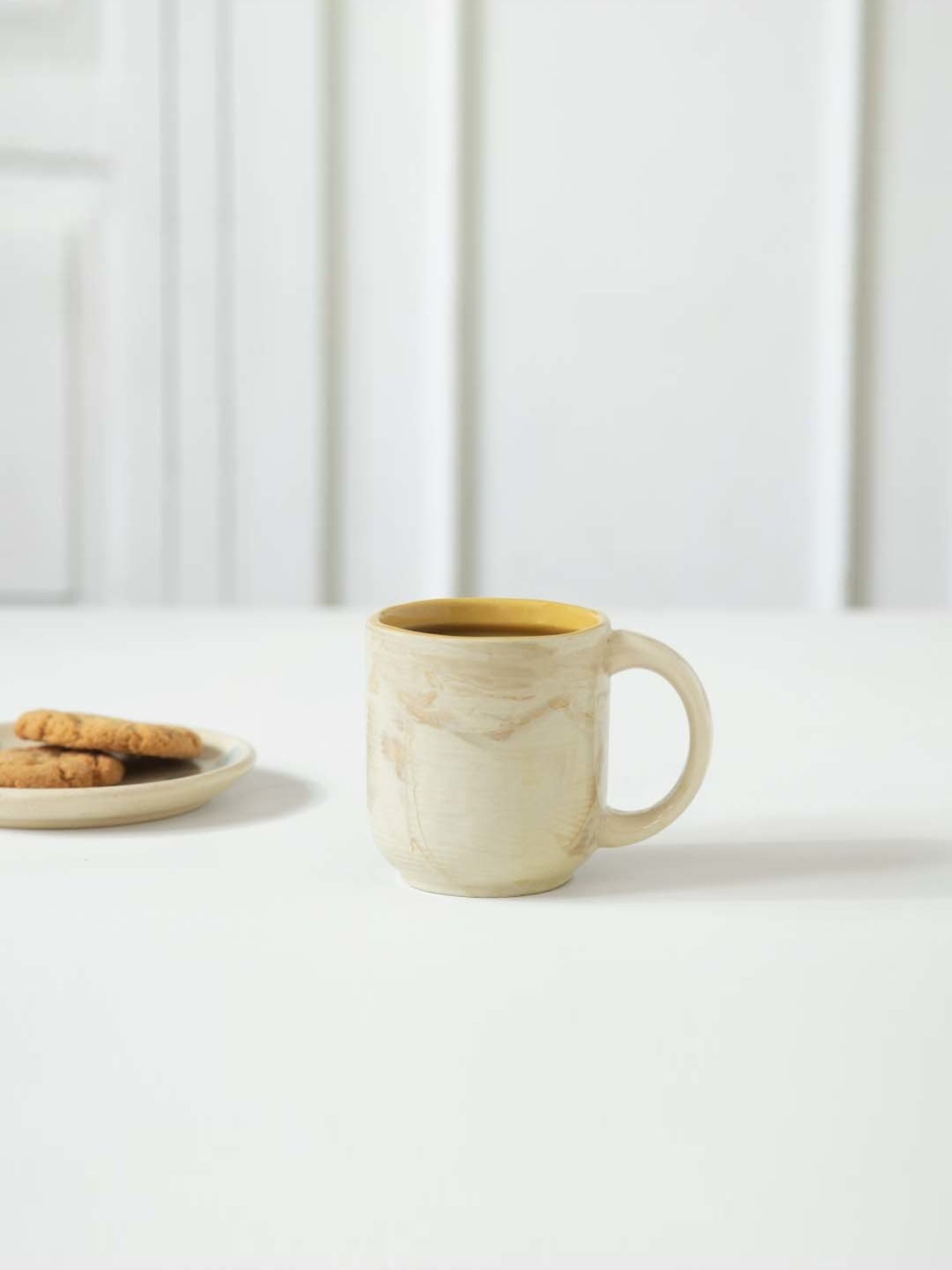 Ellementry Amber Love Beige Ceramic Mug (0.2 L)