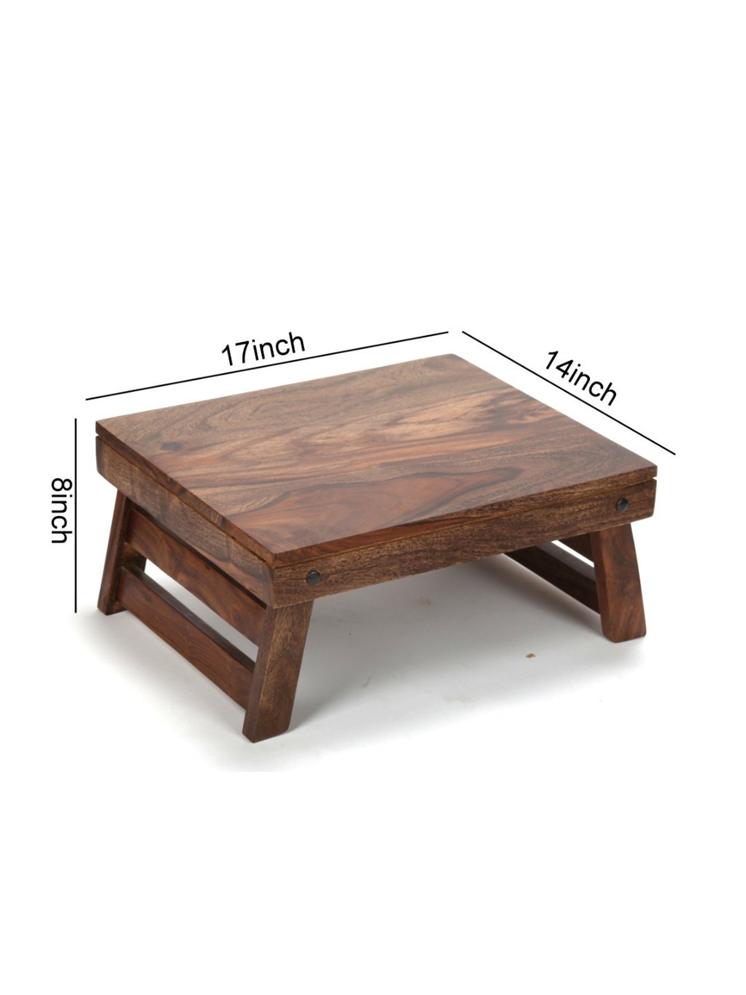 Ikiriya Ohio Brown Wood Laptop Table Teak Finish