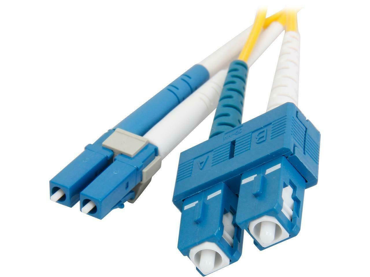 C2G 29190 OS2 Fiber Optic Cable - LC-SC 9/125 Duplex Single-Mode PVC Fiber Cable