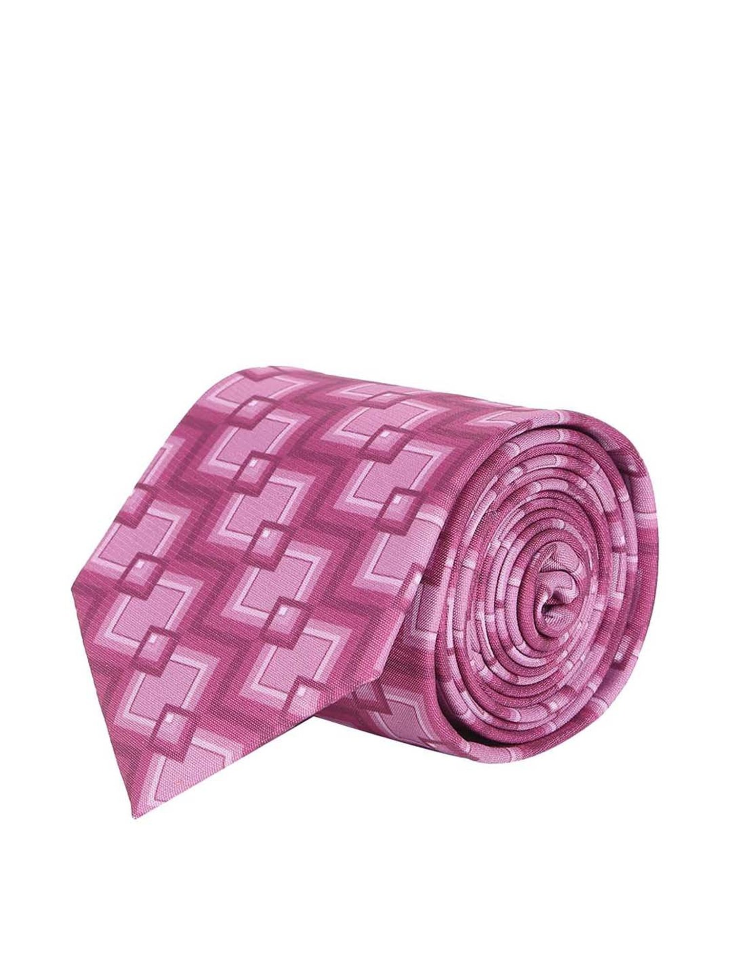 Tossido Pink Woven Necktie With Pocket Square and Cufflinks