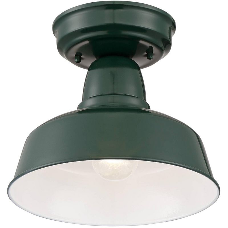 John Timberland Rustic Outdoor Ceiling Light Fixture Urban Barn Dark Green 10 1/4" for Exterior House Porch Patio