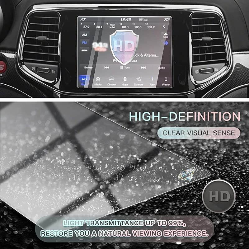 for 2019 2020 Jeep Grand Cherokee Uconnect Car Touchscreen Navigation Touch Screen Protector HD Clear Tempered Glass 9H Scratch Resistance 2019 Jeep Grand Cherokee 84Inch