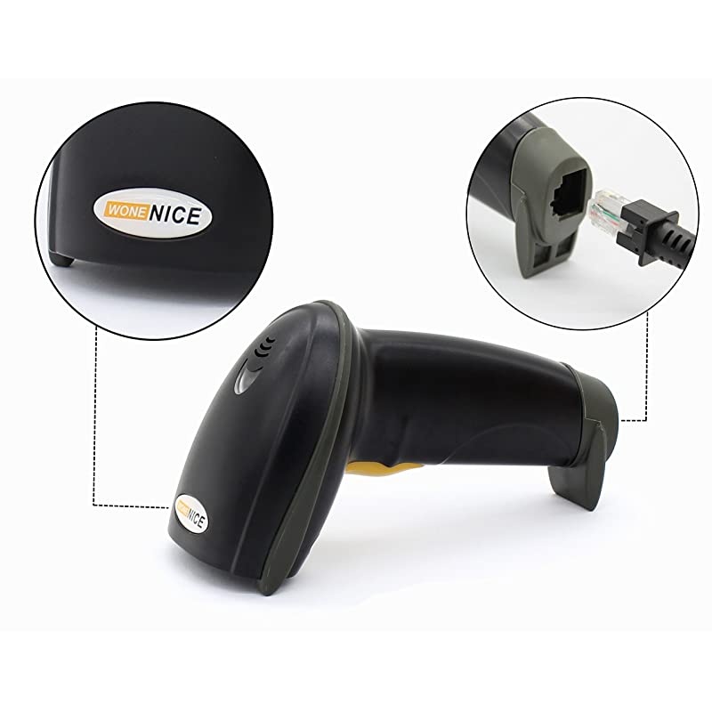 USB Laser Barcode Scanner Wired Handheld Bar Code Scanner Reader Black