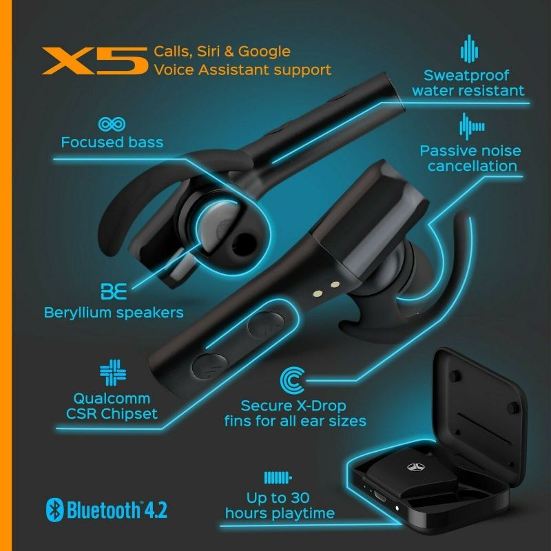 X5 Best Sports Bluetooth Earbuds True Wireless Earphones Truly Cordless
