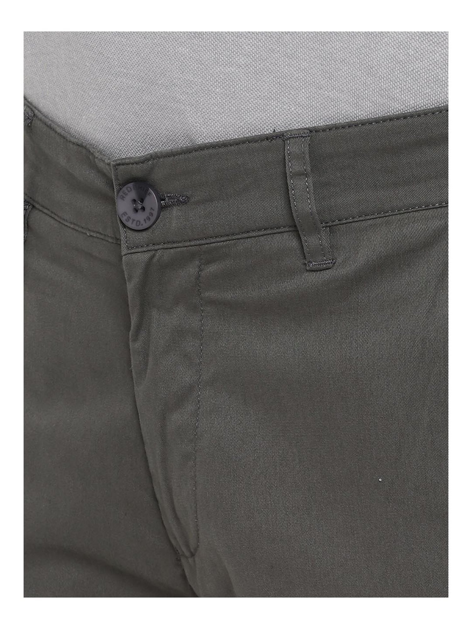 Red Chief Grey Regular Fit Flat Front Trousers