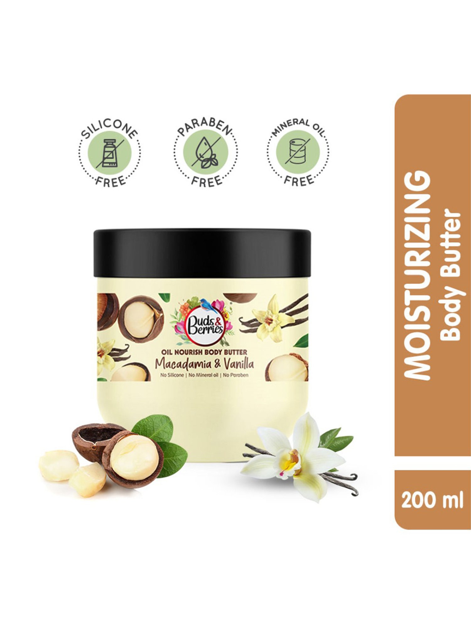 Buds & Berries Macadamia & Vanilla Oil Nourish Body Butter - 200 ml