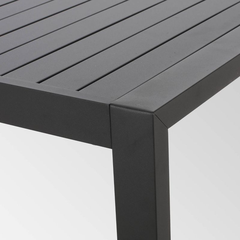 Navan 7pc Aluminum Dining Set - Black/Ivory - Christopher Knight Home